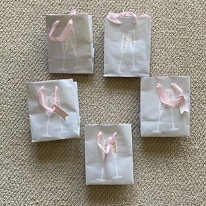 Small Champagne Gift Bags Set of 5 Like New Grad Bachelorette Engagement Party